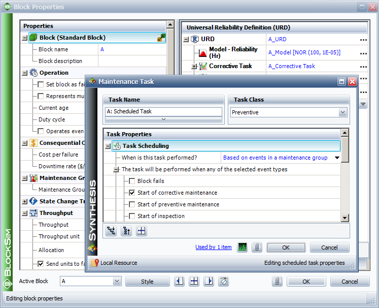 PM settings for blocks A and D