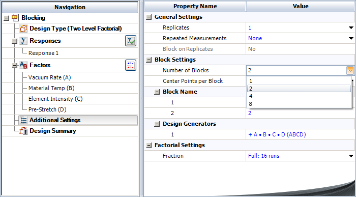 Adding block properties for the experiment in the example.