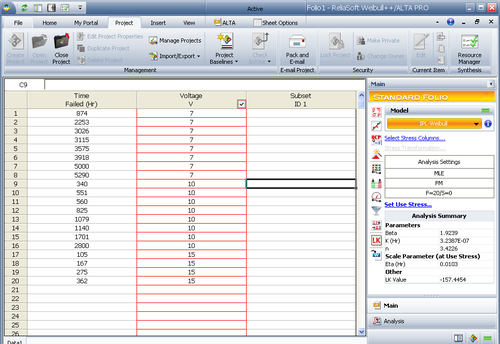 Using ALTA to calculate component parameters.