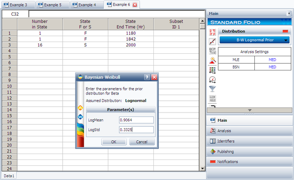 Weibull Distribution Example 6 Data and Prior.png