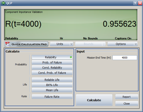 Reliability at 4000 hours.