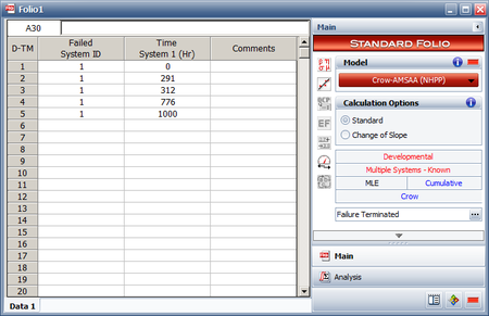 Multiple Systems(Known Operating Times) data.