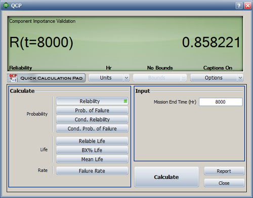 Reliability at 8000 hours.