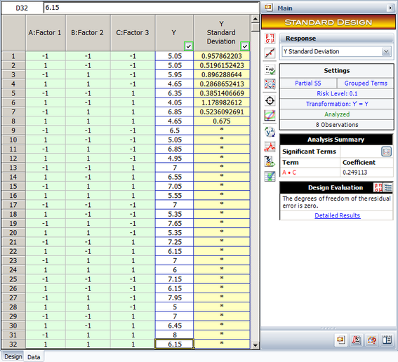 Variability analysis in DOE++.