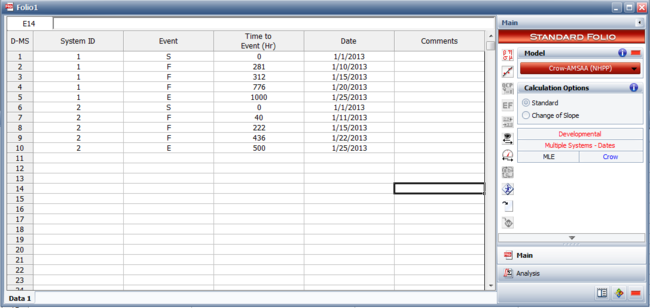 Normal view for Multiple Systems with Dates