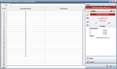 Estimated Standard Gompertz parameters.